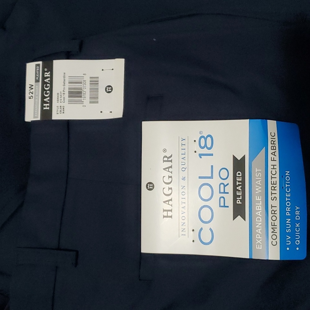 Haggar Navy Blue Cool 18 Pleated Shorts Size 52W